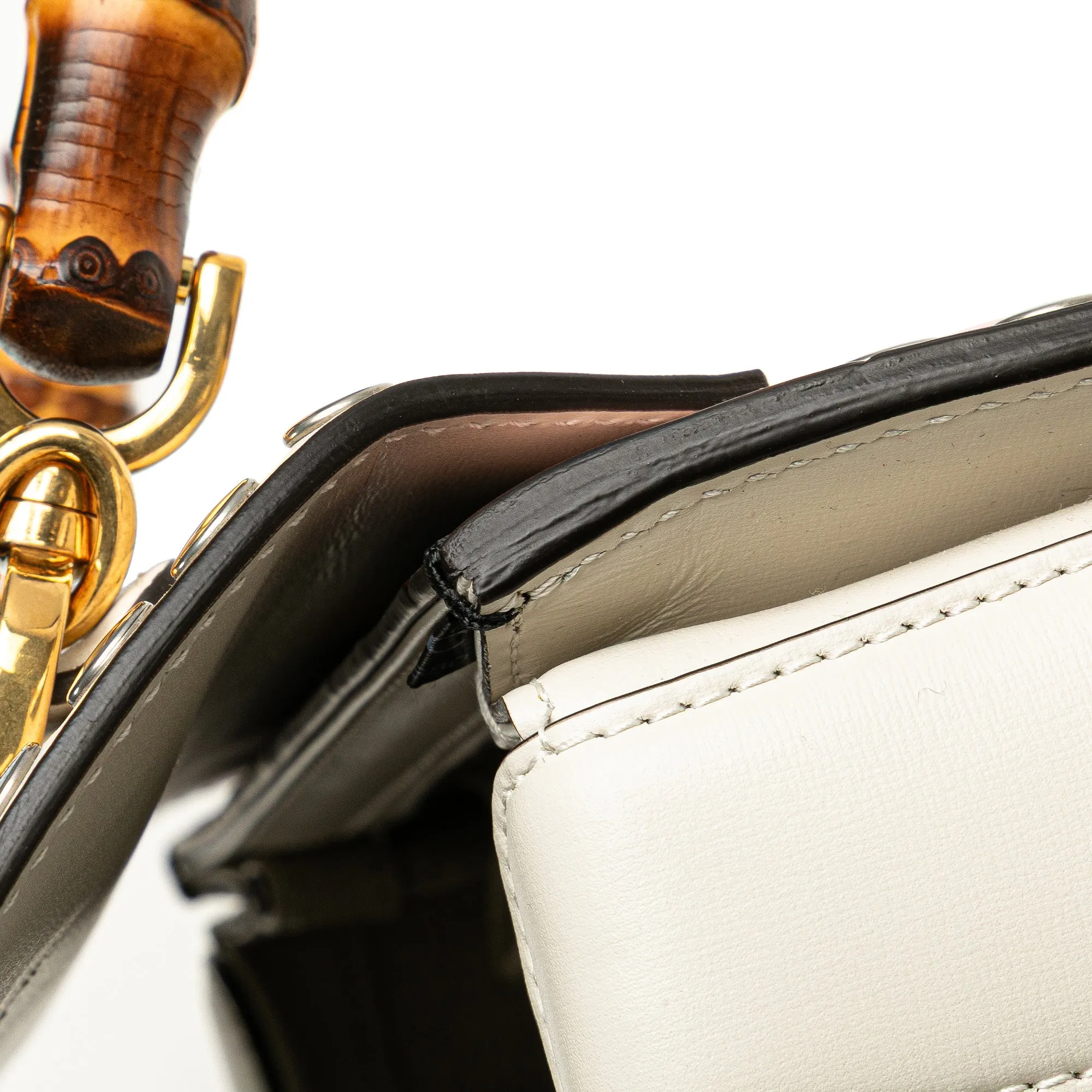 Calfskin Lovelight Bamboo Top Handle Bag