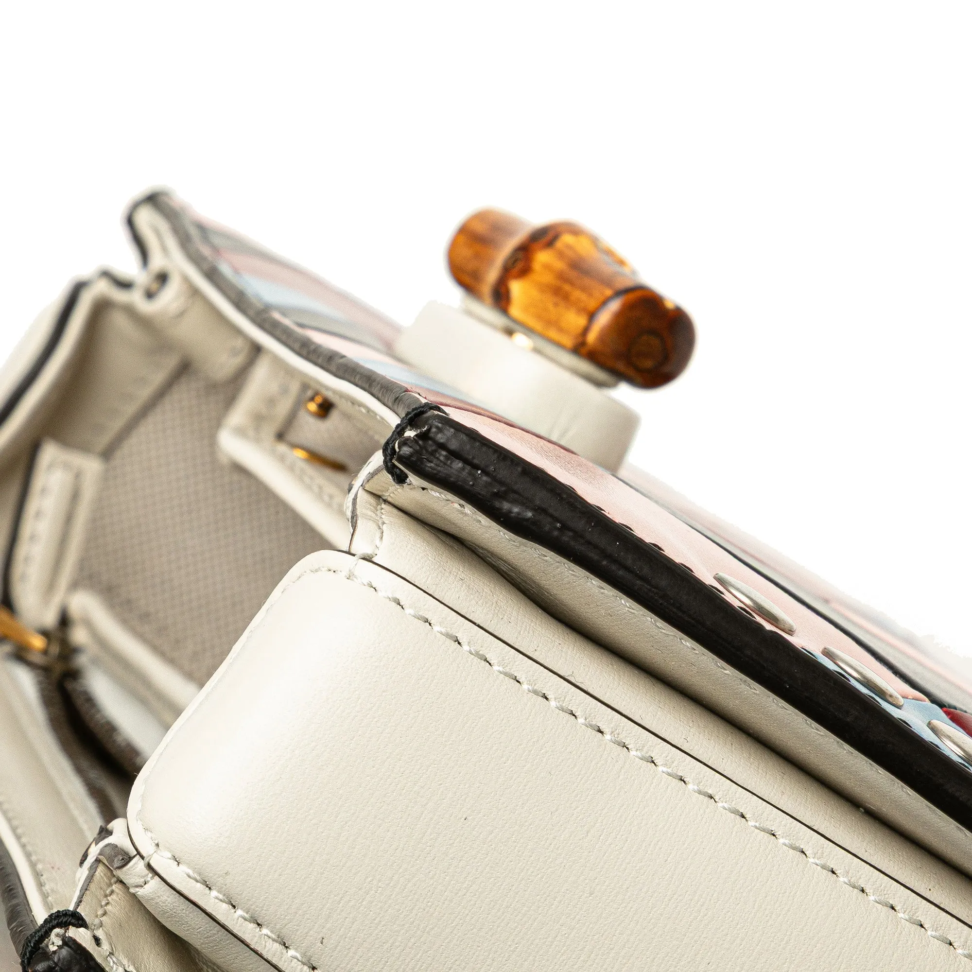 Calfskin Lovelight Bamboo Top Handle Bag