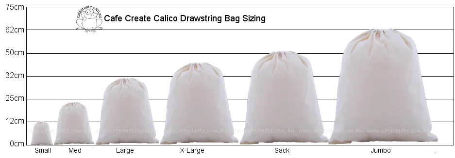 Calico Drawstring Bag Medium