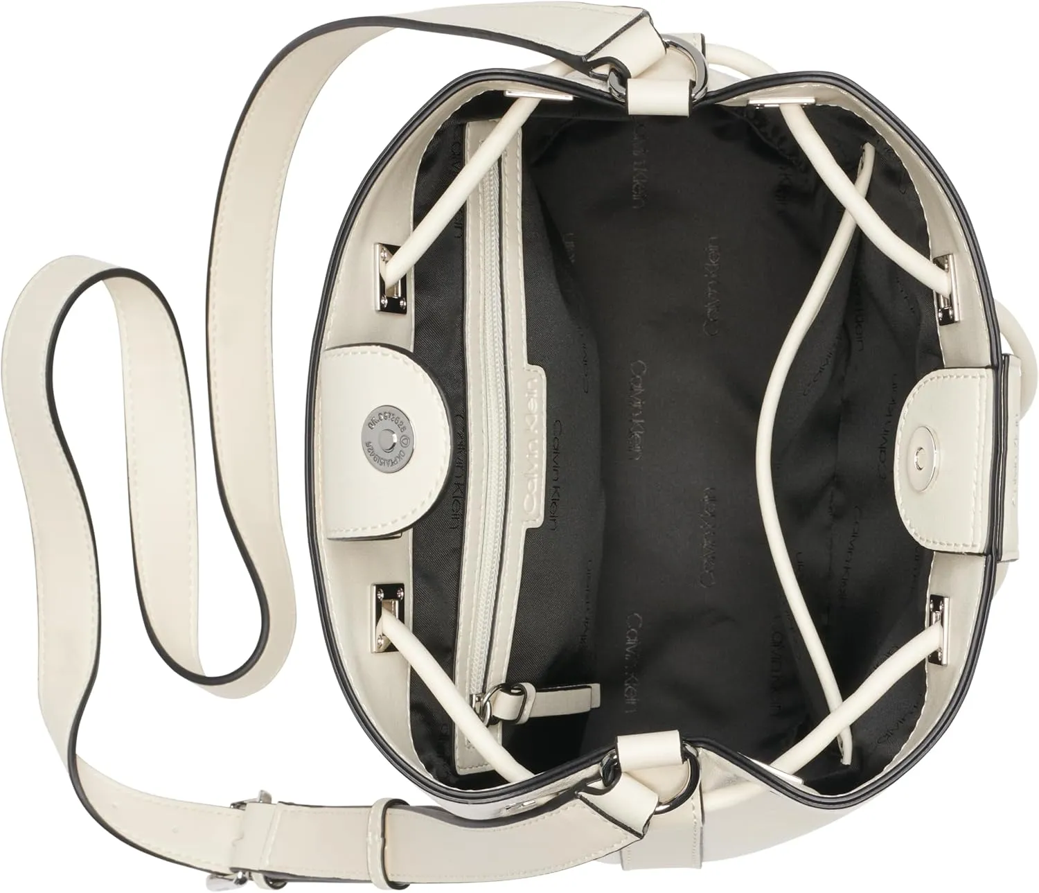 Calvin Klein Women's Ash Crossbody Bag – Vegan Leather, Monogram, 2 Pockets