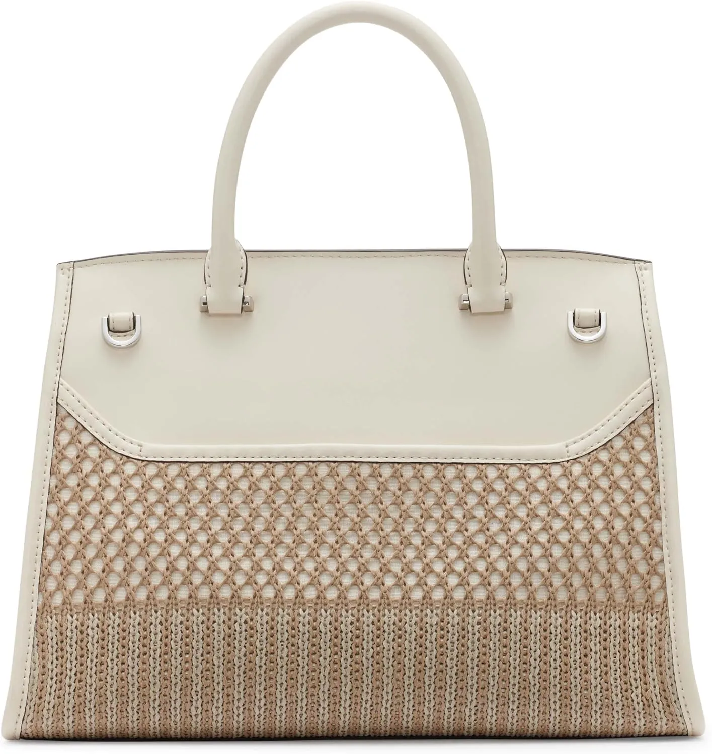 Calvin Klein Women's Becky Turn Lock Satchel – 2 in 1, Vegan Leather, 3 Pockets