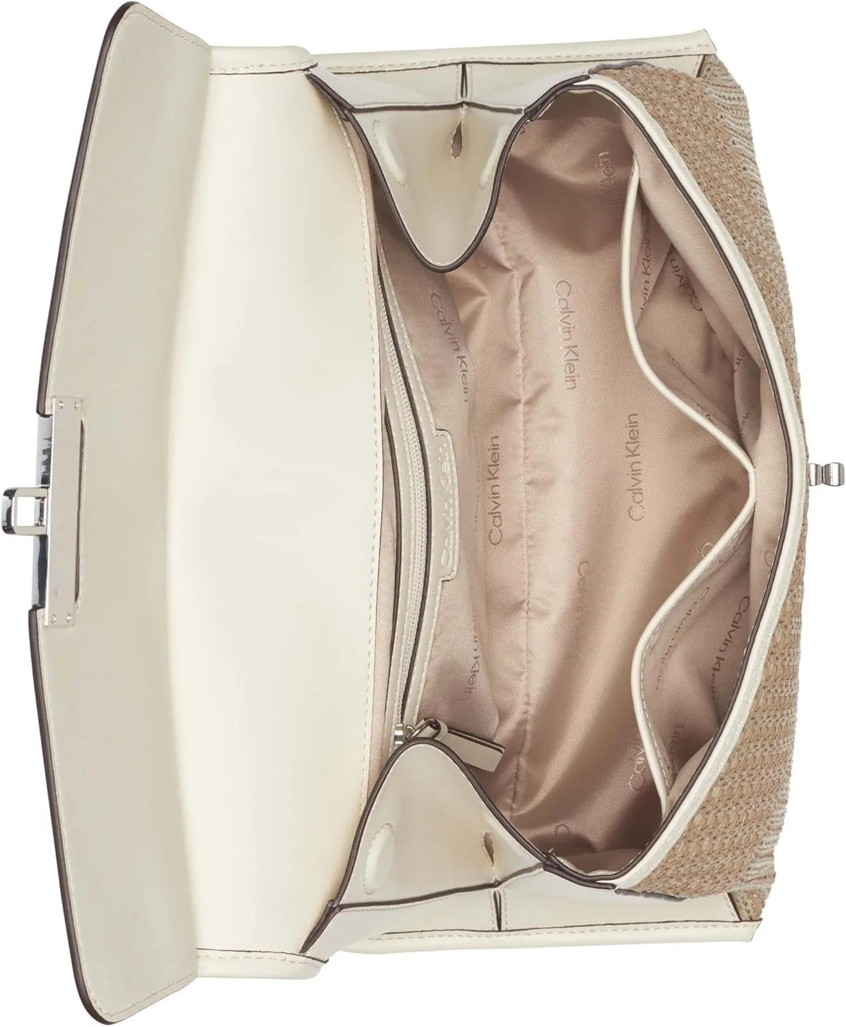 Calvin Klein Women's Becky Turn Lock Satchel – 2 in 1, Vegan Leather, 3 Pockets