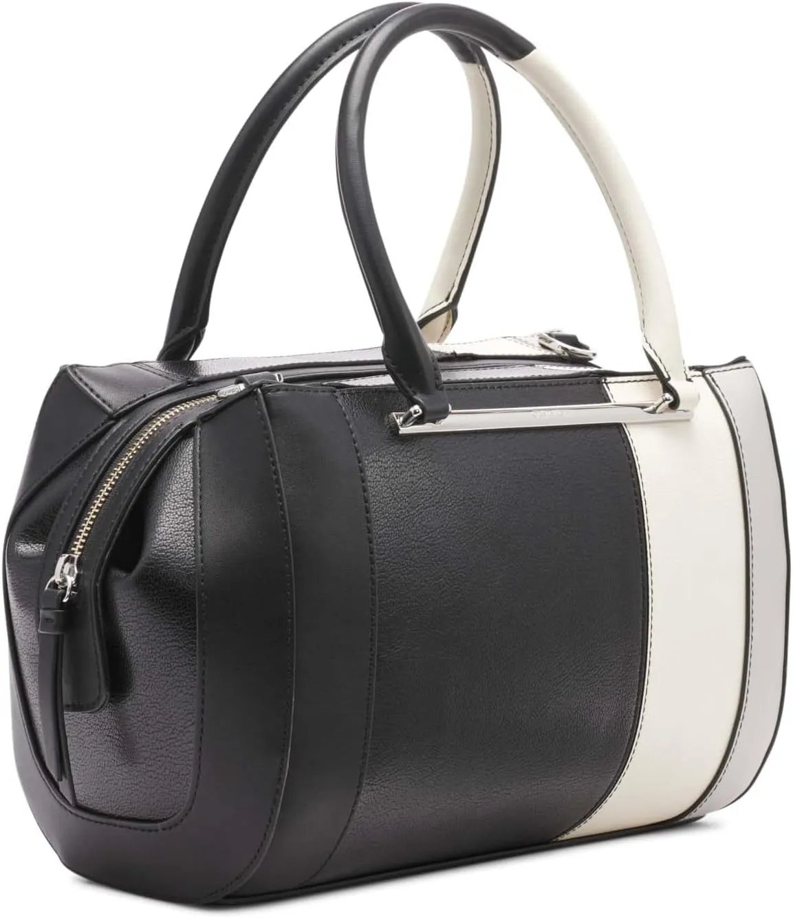 Calvin Klein Women's Wren Top Zip Satchel – 2 in 1, Vegan Leather, 4 Pockets
