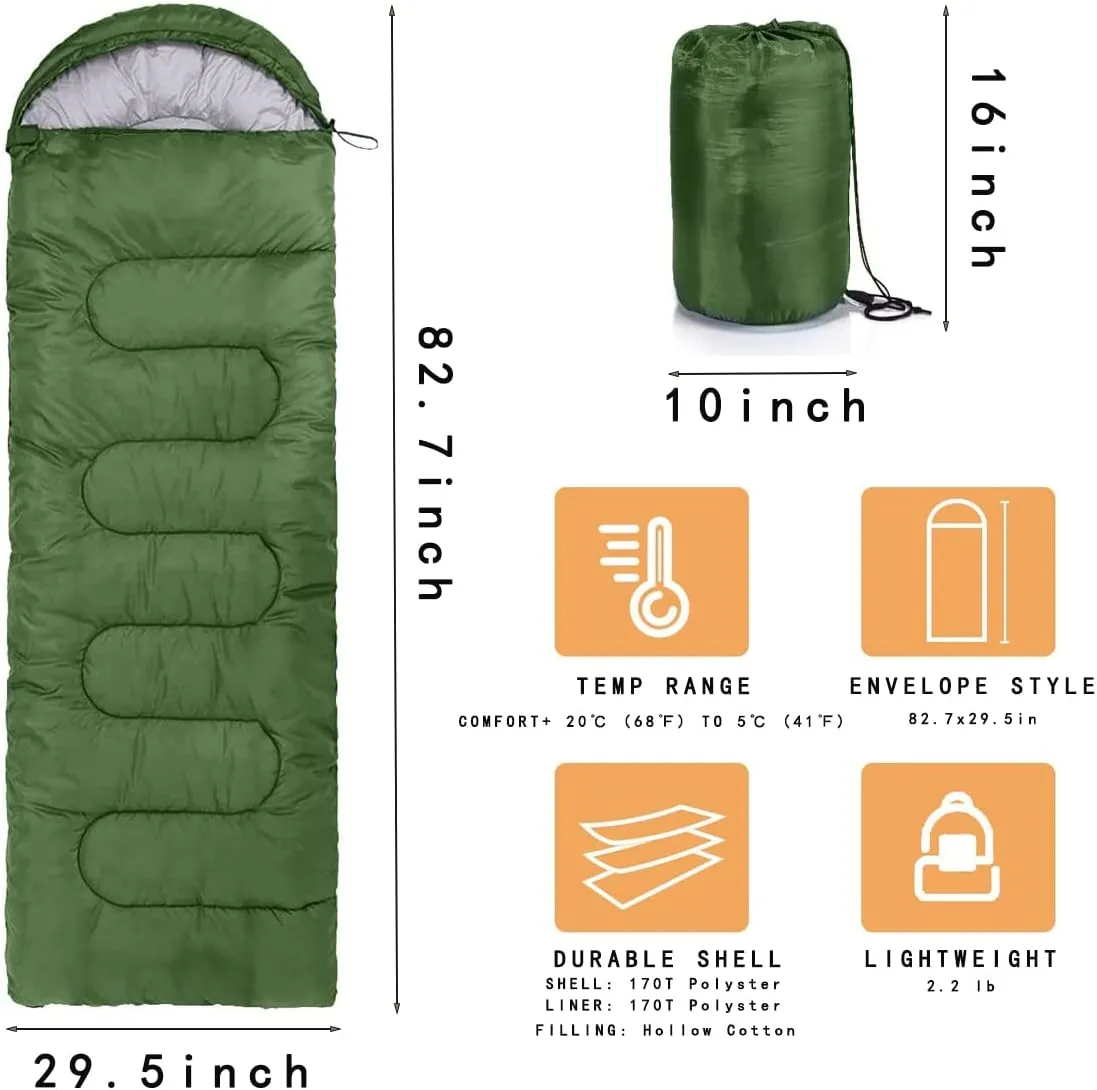 Camping Sleeping Bag - Lightweight Backpacking Sleeping Bag for Adults Boys and Girls, Waterproof Camping Gear Equipment, Traveling, and Outdoors