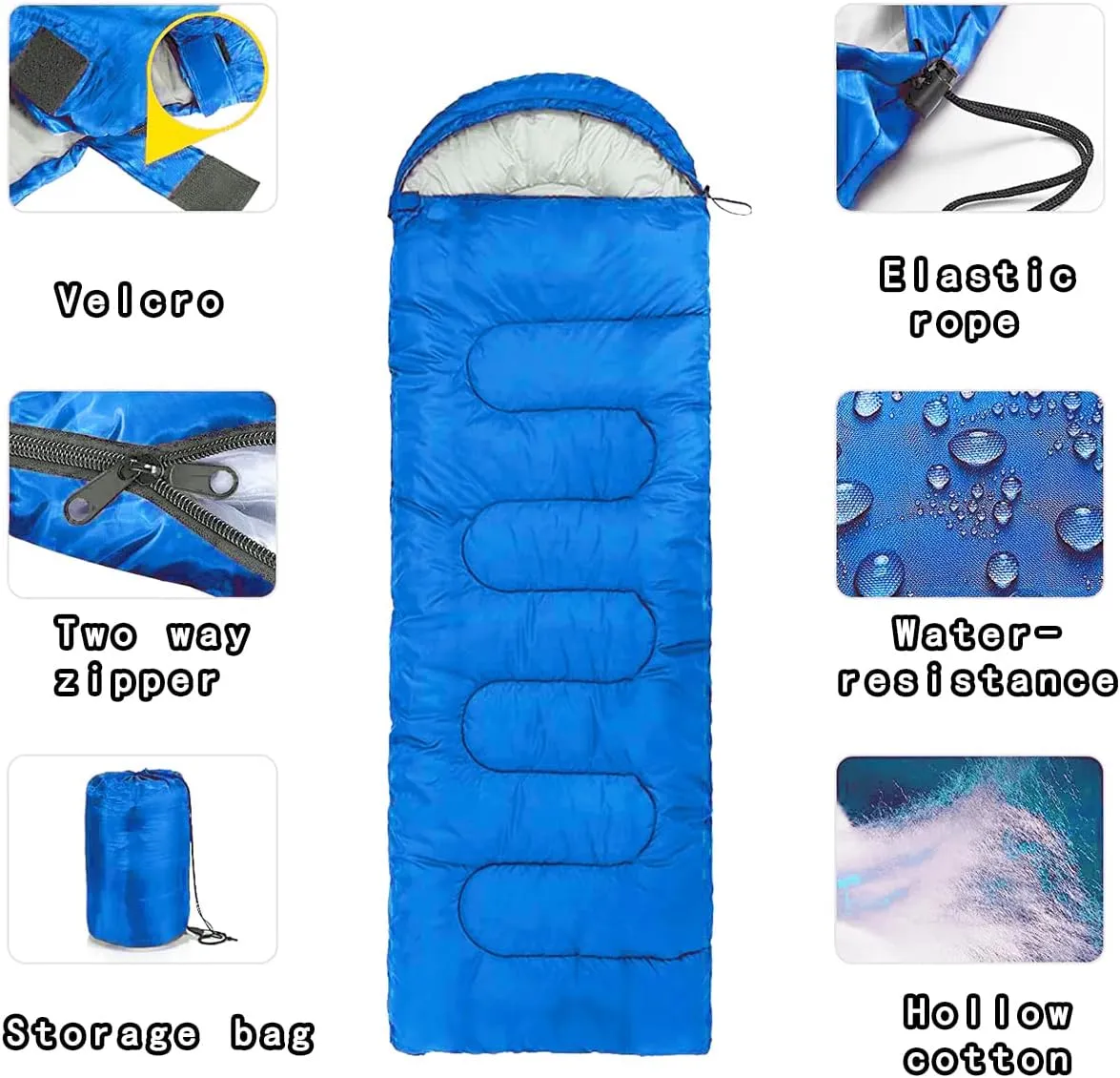 Camping Sleeping Bag - Lightweight Backpacking Sleeping Bag for Adults Boys and Girls, Waterproof Camping Gear Equipment, Traveling, and Outdoors