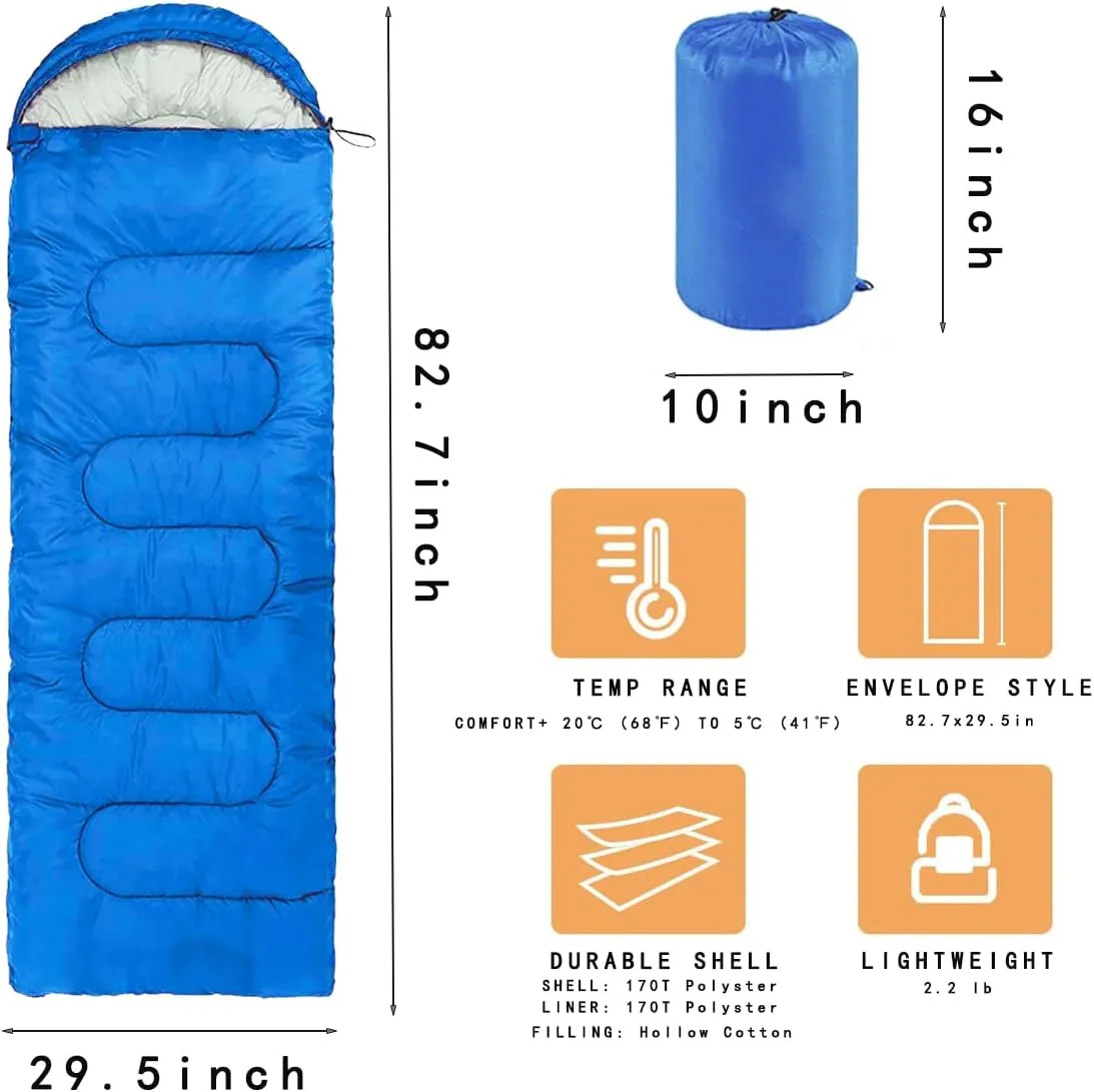 Camping Sleeping Bag - Lightweight Backpacking Sleeping Bag for Adults Boys and Girls, Waterproof Camping Gear Equipment, Traveling, and Outdoors