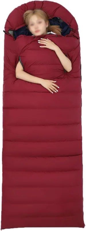 Camping Sleeping Bag, Lightweight Wearable Sleeping Bags with Arm Holes and Pillow Can Be Spliced for Two People, Waterproof and Warm,Suitable for Adults