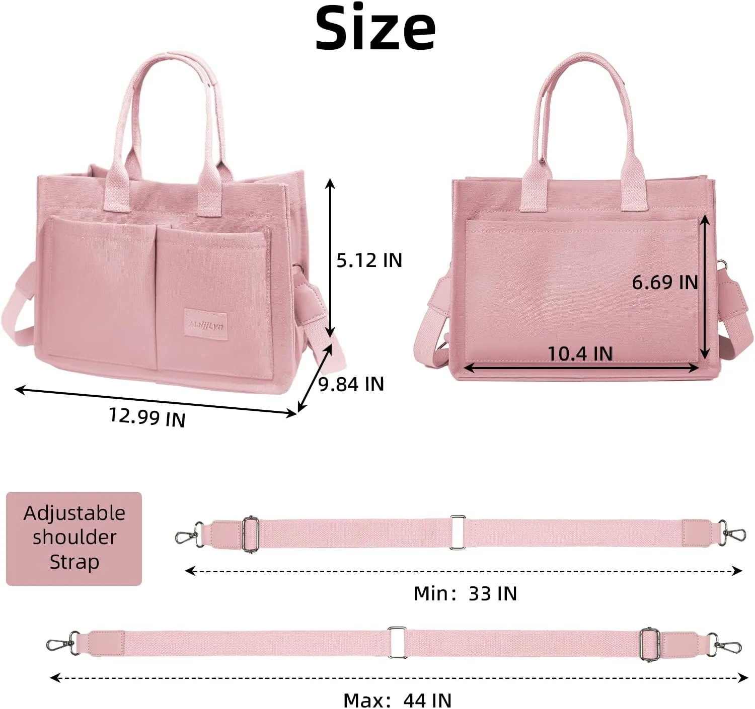Canvas Tote Bag for Women Multi Pockets Crossbody Womens Tote Bags Trendy Satchel Handbag Everything Everyday Bag