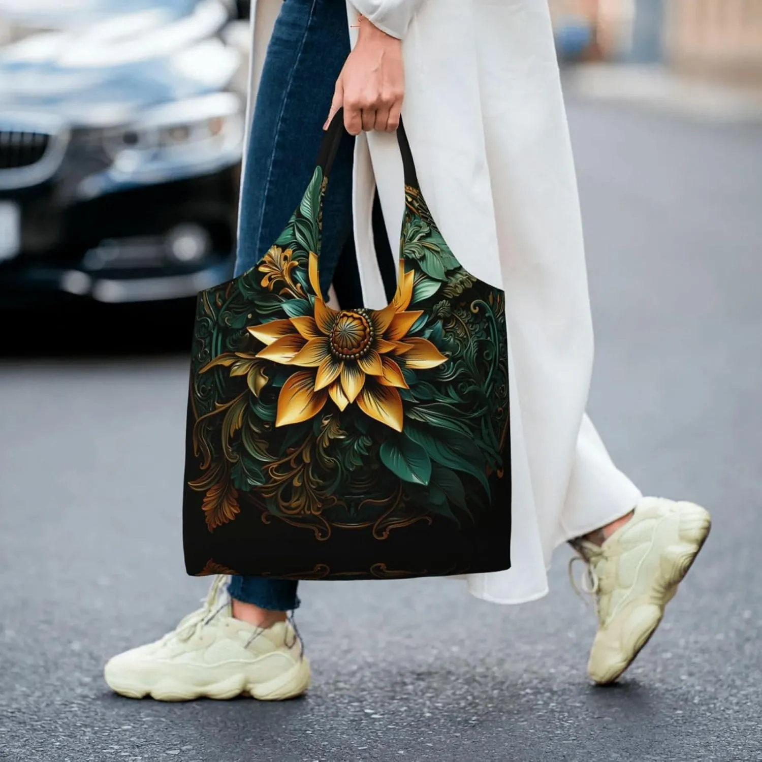 Canvas Tote Bag Lightweight Reusable Grocery Shopping Bag 3D Snake Handbag for Women Men