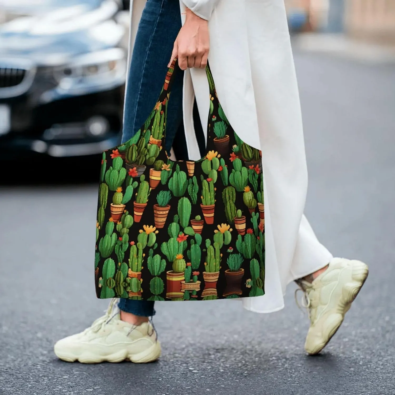 Canvas Tote Bag Lightweight Reusable Grocery Shopping Bag 3D Snake Handbag for Women Men