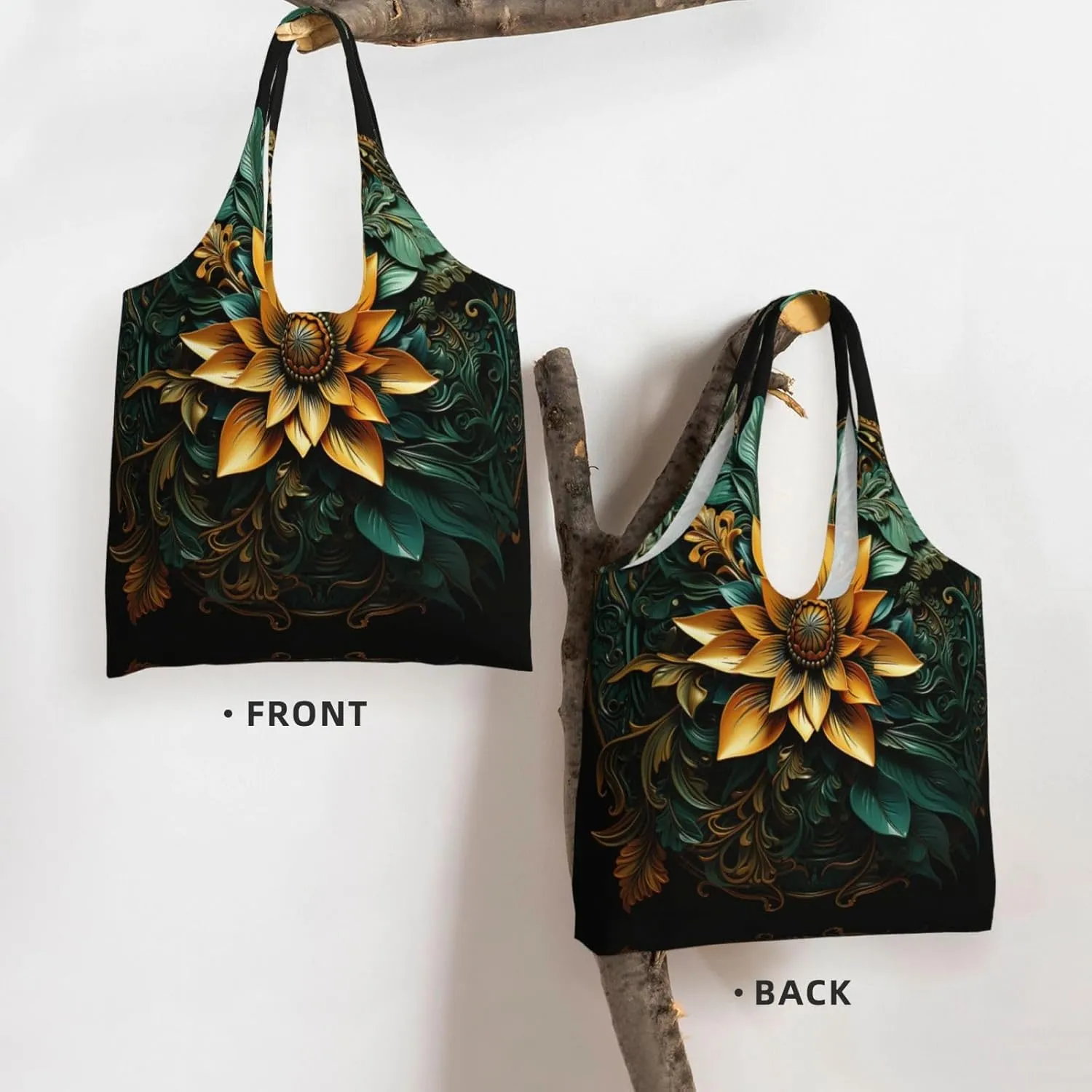 Canvas Tote Bag Lightweight Reusable Grocery Shopping Bag 3D Snake Handbag for Women Men