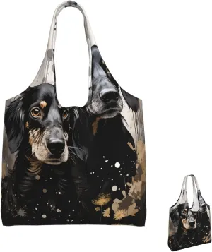 Canvas Tote Bag Lightweight Reusable Grocery Shopping Bag Blue and White Flowers Handbag for Women Men