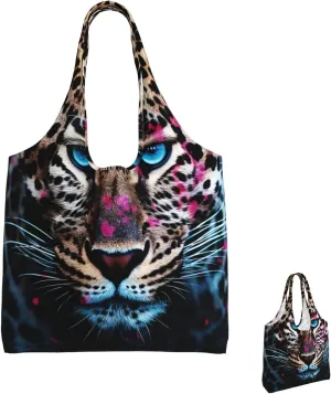 Canvas Tote Bag Lightweight Reusable Grocery Shopping Bag Blue Stripes and Red Flowers Handbag for Women Men