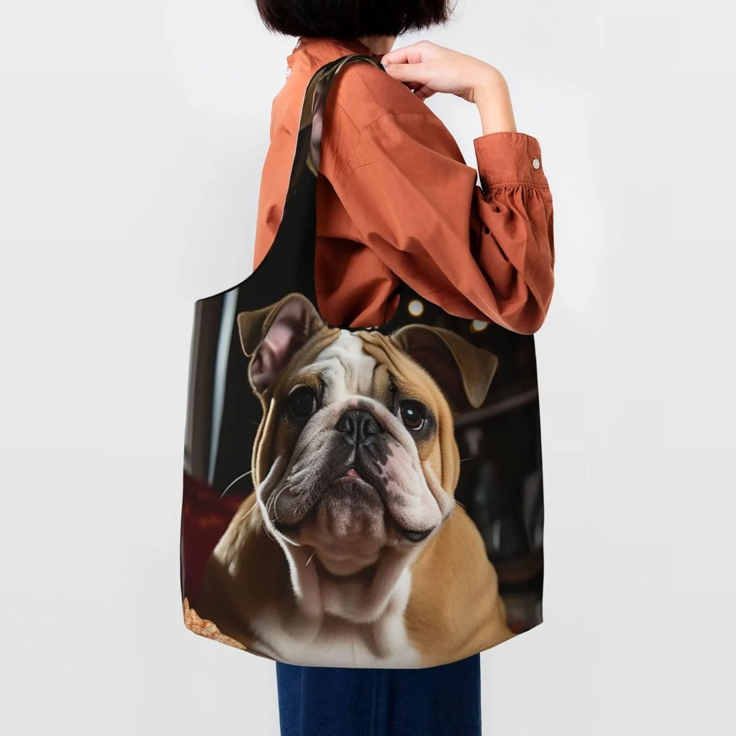 Canvas Tote Bag Lightweight Reusable Grocery Shopping Bag Candies on the Table Handbag for Women Men