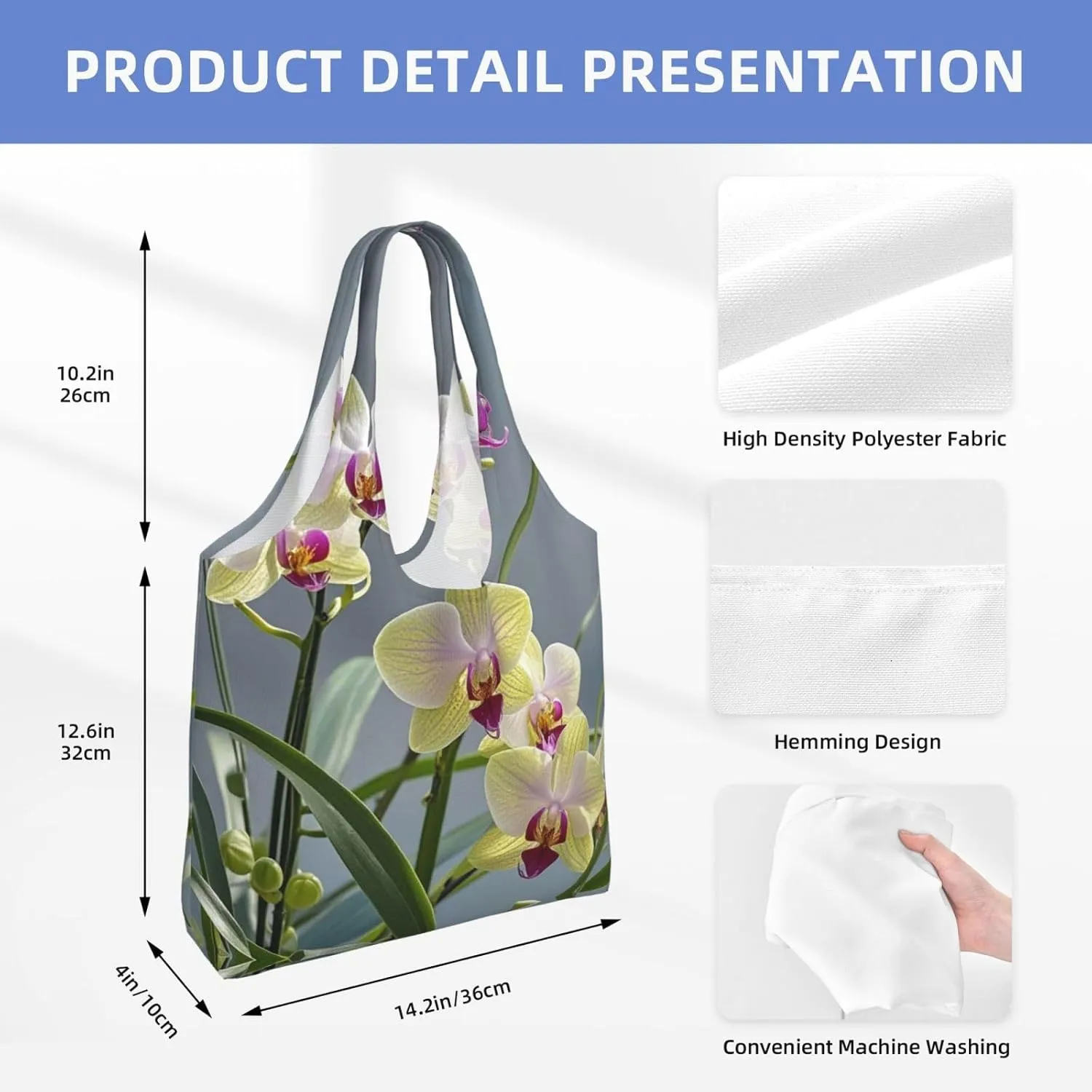 Canvas Tote Bag Lightweight Reusable Grocery Shopping Bag Dreamy Gradient Mermaid Scales Handbag for Women Men