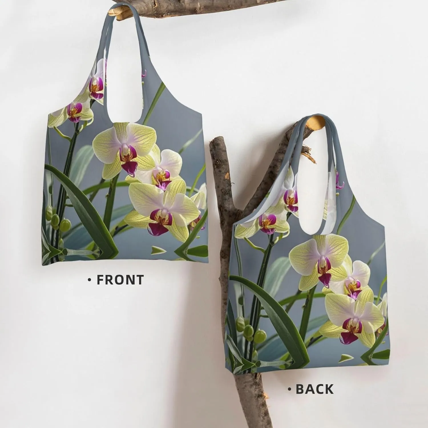 Canvas Tote Bag Lightweight Reusable Grocery Shopping Bag Dreamy Gradient Mermaid Scales Handbag for Women Men