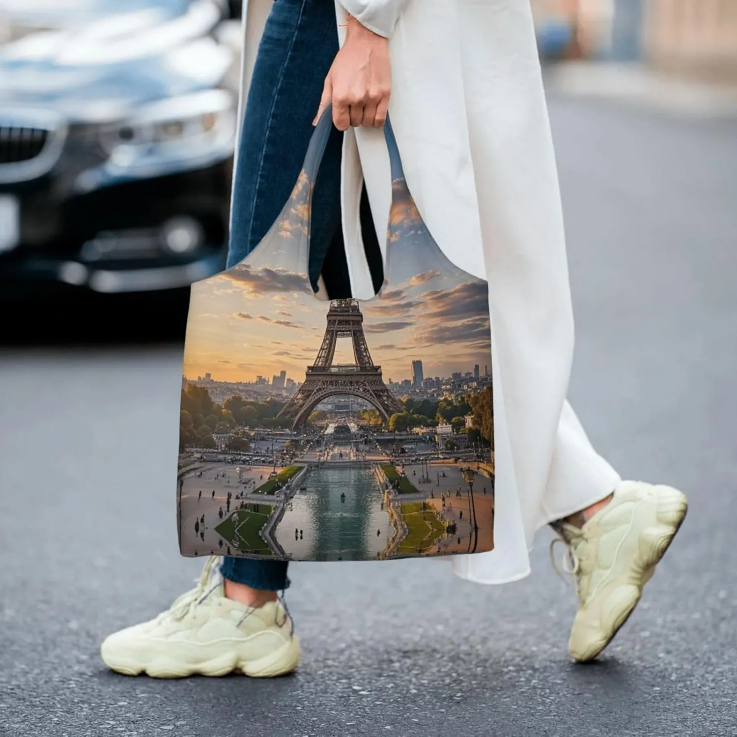 Canvas Tote Bag Lightweight Reusable Grocery Shopping Bag Golden Retriever dogs puppies pets Handbag for Women Men