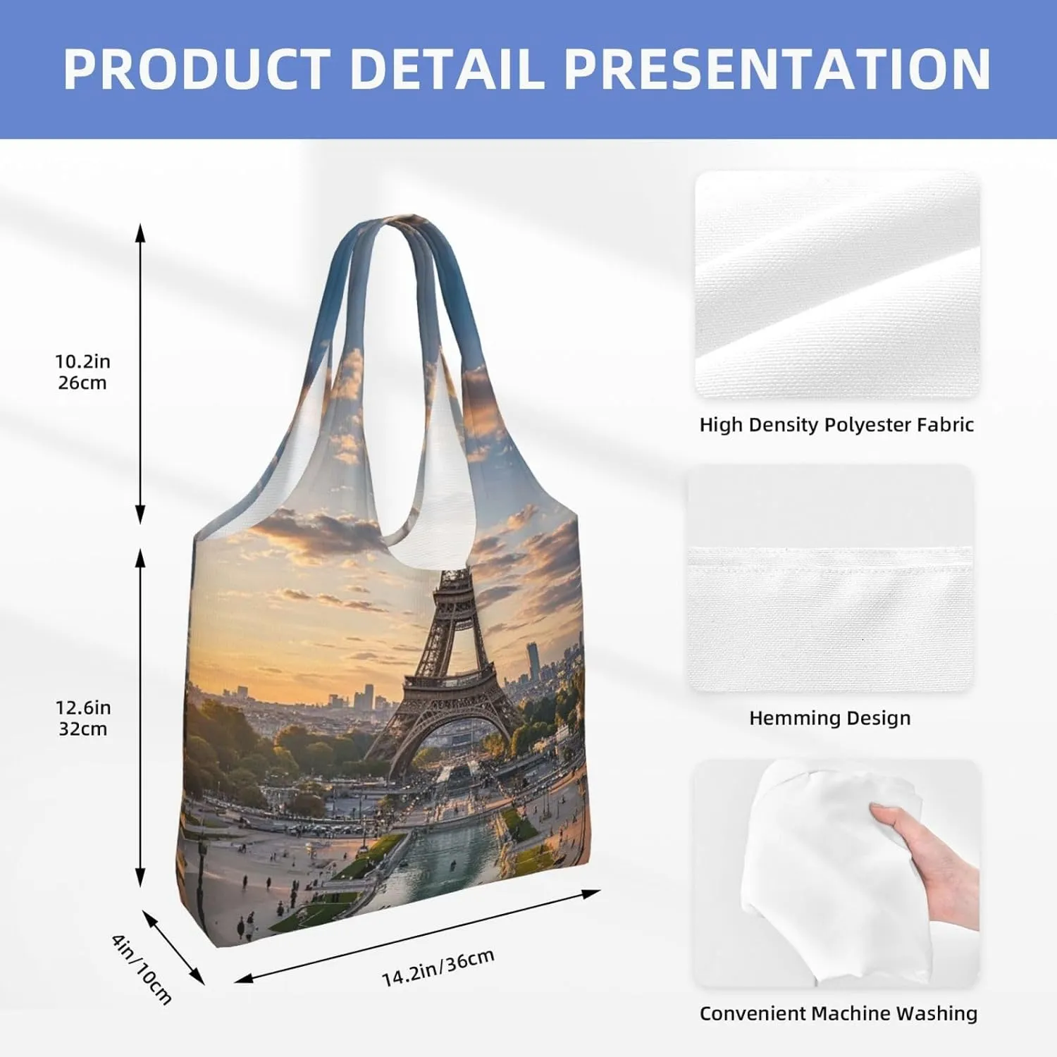 Canvas Tote Bag Lightweight Reusable Grocery Shopping Bag Golden Retriever dogs puppies pets Handbag for Women Men