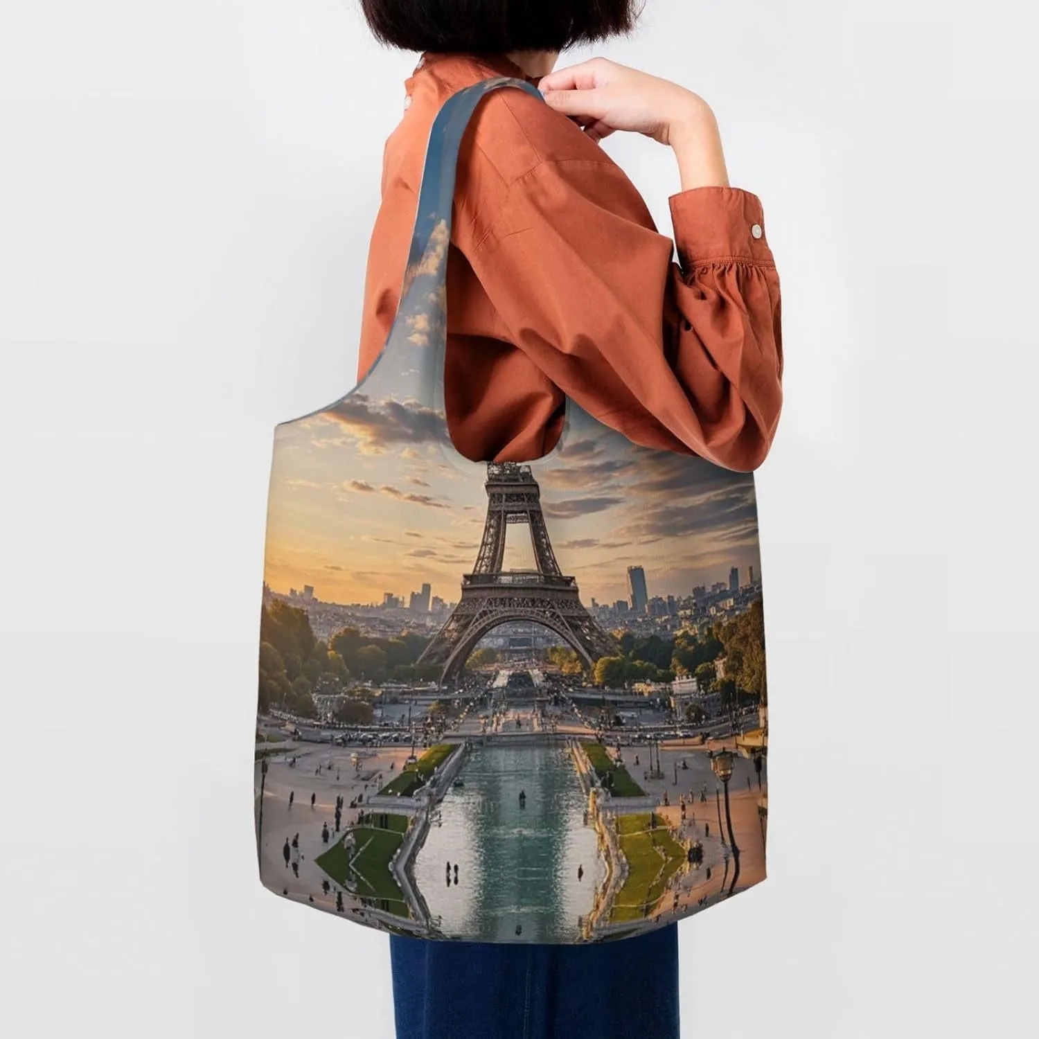 Canvas Tote Bag Lightweight Reusable Grocery Shopping Bag Golden Retriever dogs puppies pets Handbag for Women Men