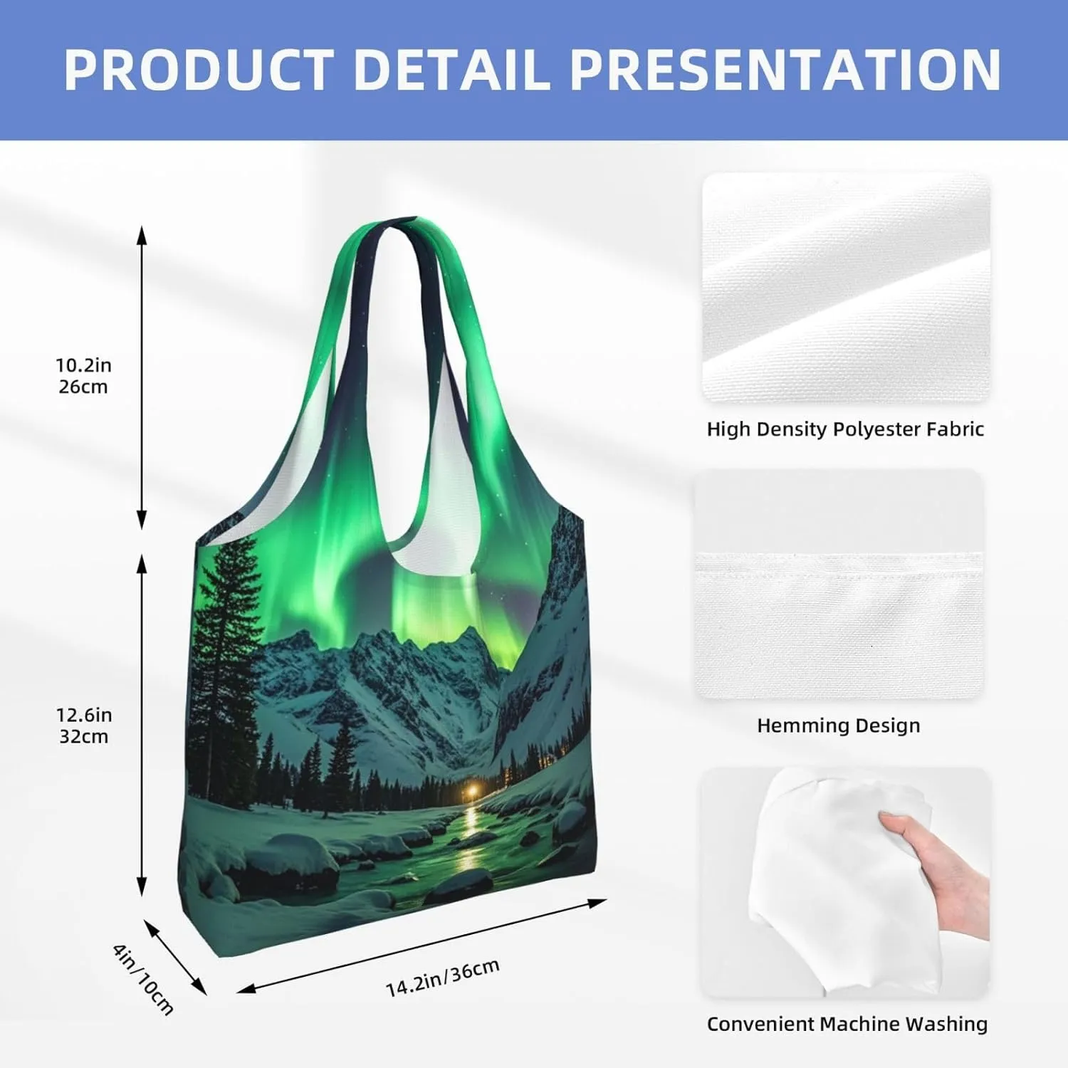 Canvas Tote Bag Lightweight Reusable Grocery Shopping Bag Ocean Sea Animal Shark Handbag for Women Men