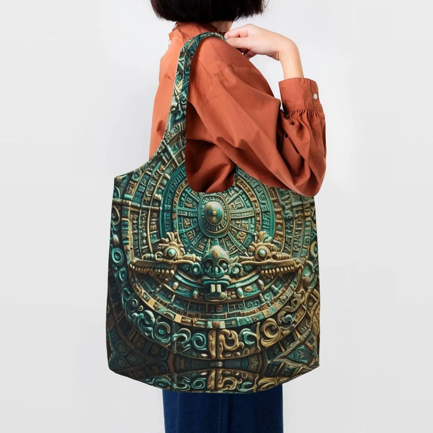 Canvas Tote Bag Lightweight Reusable Grocery Shopping Bag Ocean Sea Animal Shark Handbag for Women Men