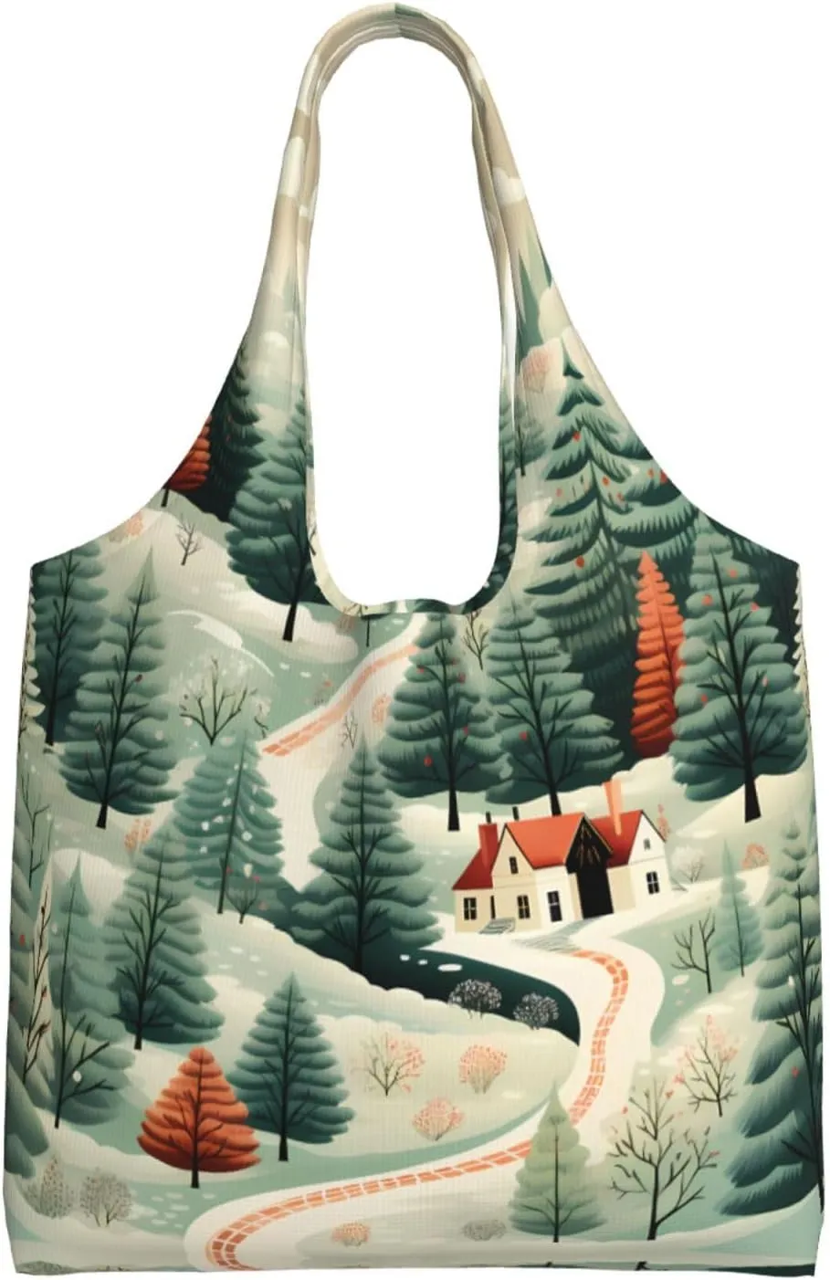 Canvas Tote Bag Lightweight Reusable Grocery Shopping Bag Panda in the Rain Handbag for Women Men