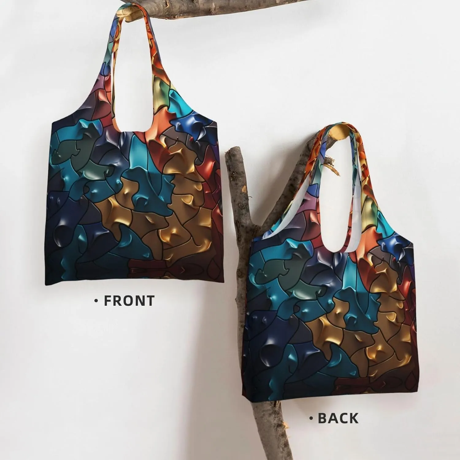 Canvas Tote Bag Lightweight Reusable Grocery Shopping Bag Red Shark Image Handbag for Women Men