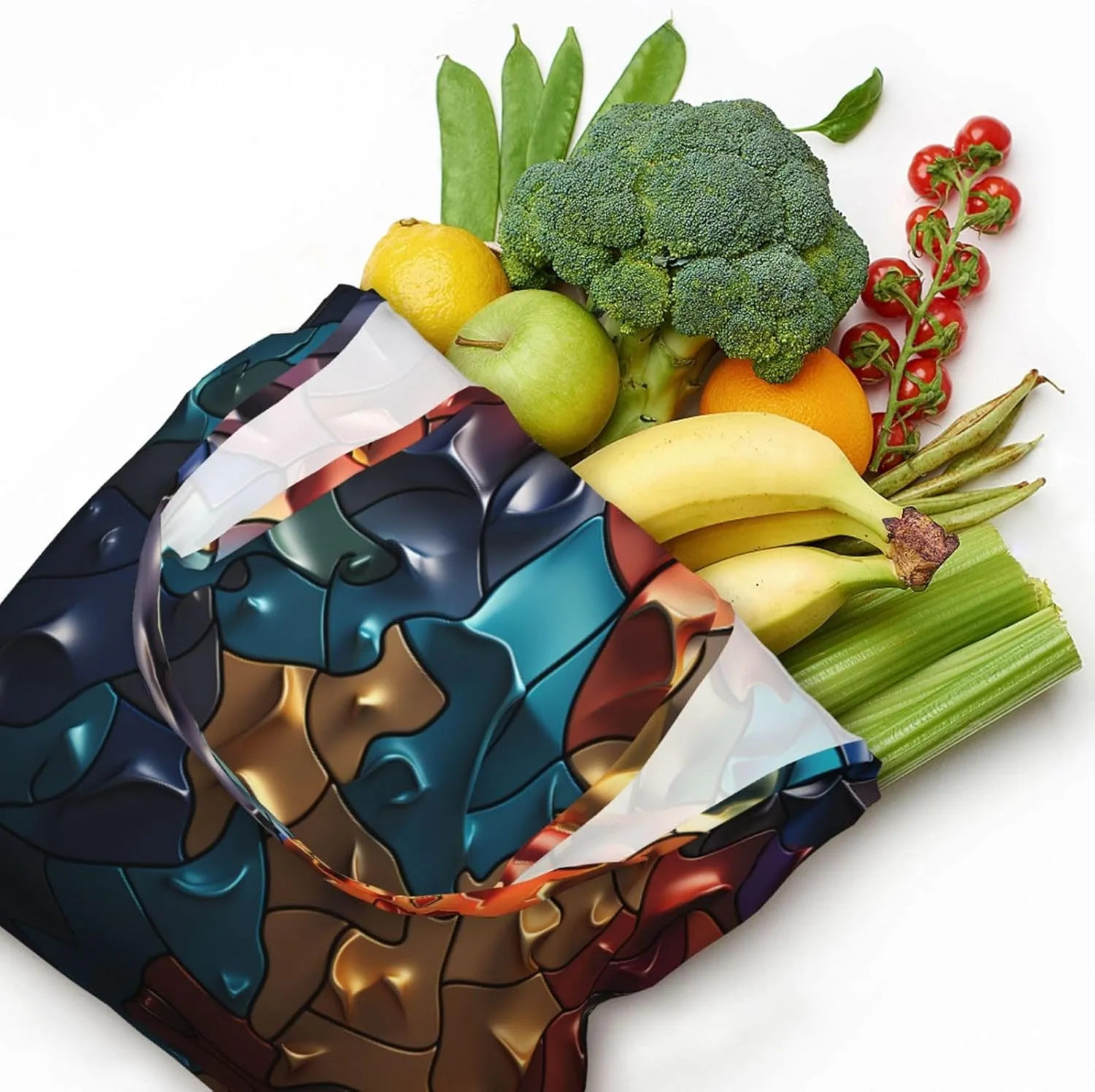 Canvas Tote Bag Lightweight Reusable Grocery Shopping Bag Red Shark Image Handbag for Women Men