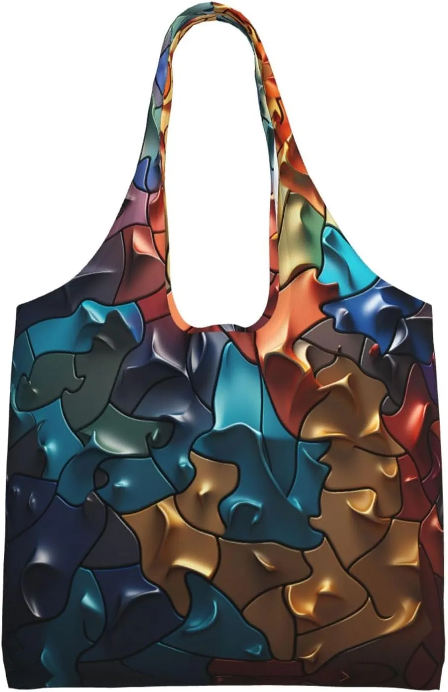 Canvas Tote Bag Lightweight Reusable Grocery Shopping Bag Red Shark Image Handbag for Women Men