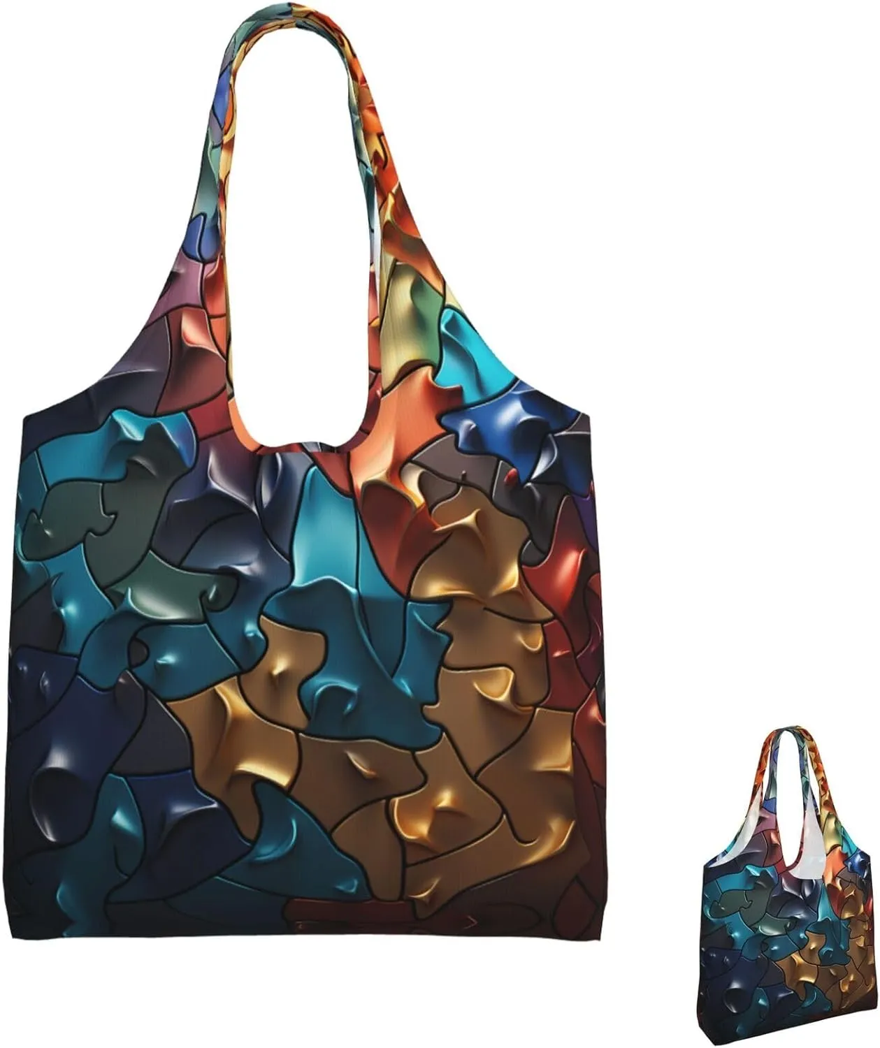 Canvas Tote Bag Lightweight Reusable Grocery Shopping Bag Red Shark Image Handbag for Women Men
