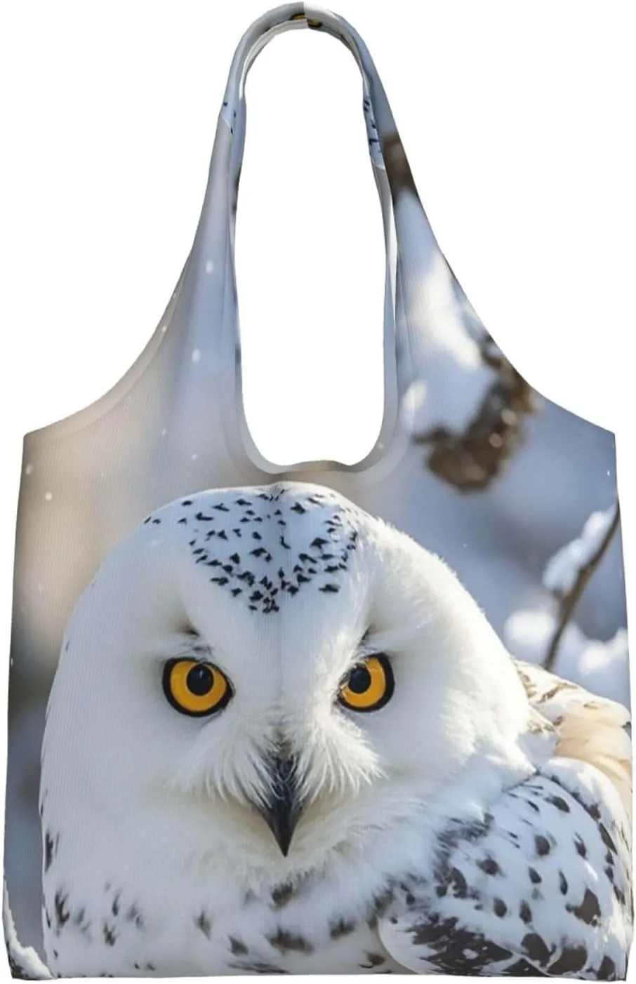 Canvas Tote Bag Lightweight Reusable Grocery Shopping Bag Xmas Tree Branch Bear Doll Handbag for Women Men