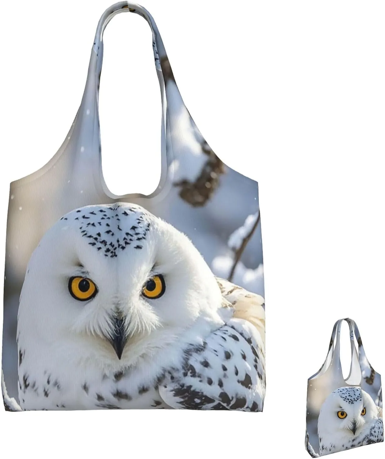 Canvas Tote Bag Lightweight Reusable Grocery Shopping Bag Xmas Tree Branch Bear Doll Handbag for Women Men
