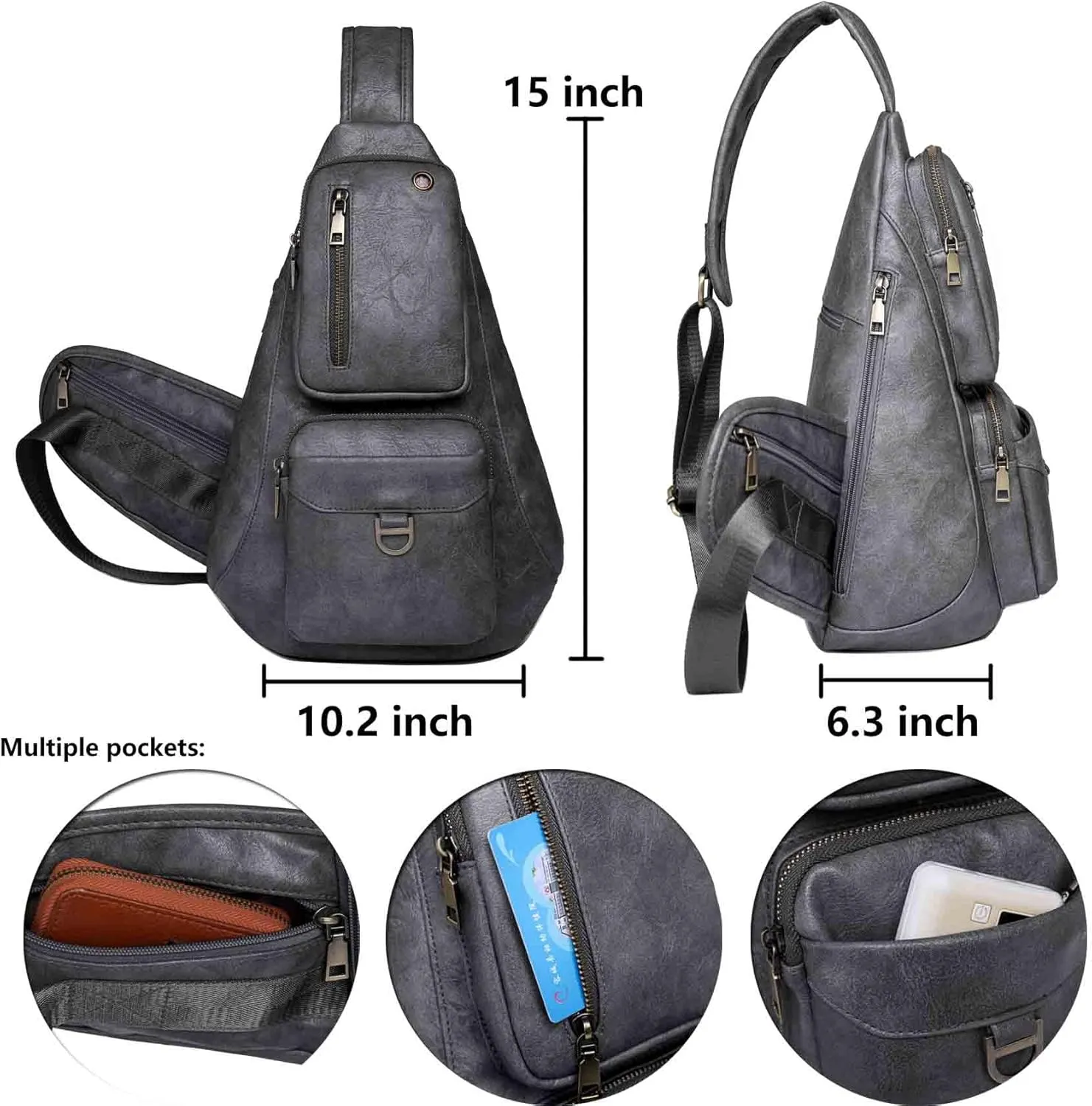 Capacity Crossbody Sling Backpack Fanny Pack Chest Shoulder Bag Daypack for Women Men(Coffee)