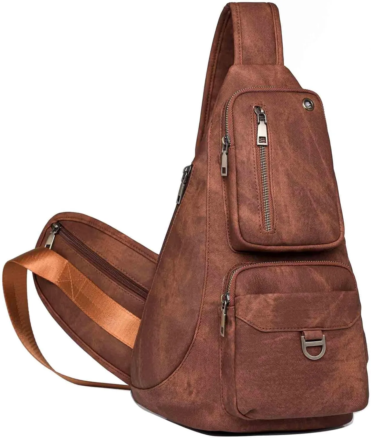 Capacity Crossbody Sling Backpack Fanny Pack Chest Shoulder Bag Daypack for Women Men(Coffee)