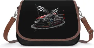 Car Racing Automobile Sport Racer Checkered Flag Crossbody Bags for Women Trendy Shoulder Satchel Purses Messenger Bag