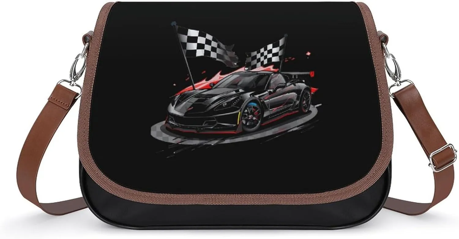 Car Racing Automobile Sport Racer Checkered Flag Crossbody Bags for Women Trendy Shoulder Satchel Purses Messenger Bag