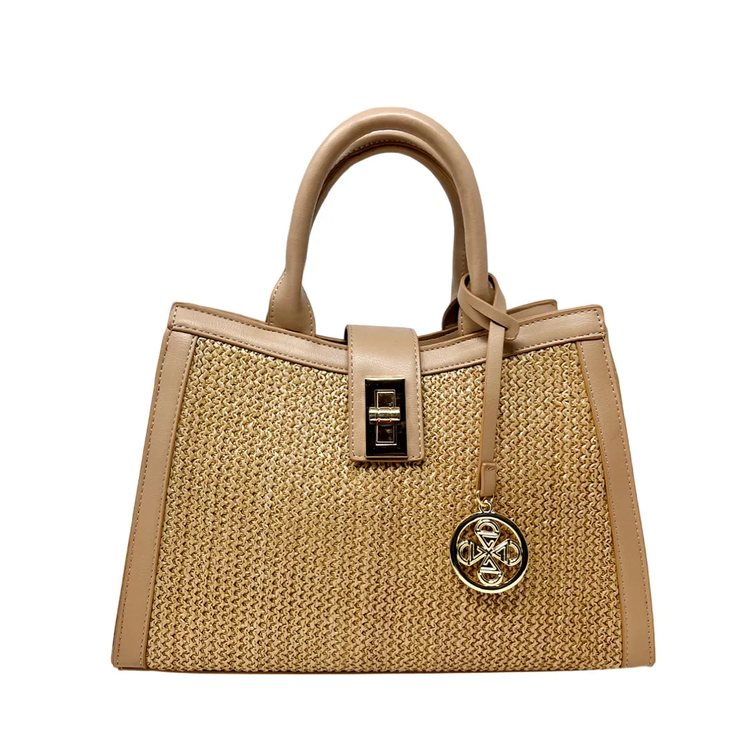 Cartera satchel Camila para mujer color beige