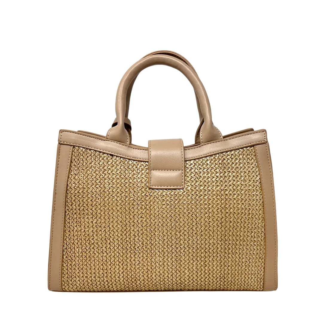 Cartera satchel Camila para mujer color beige