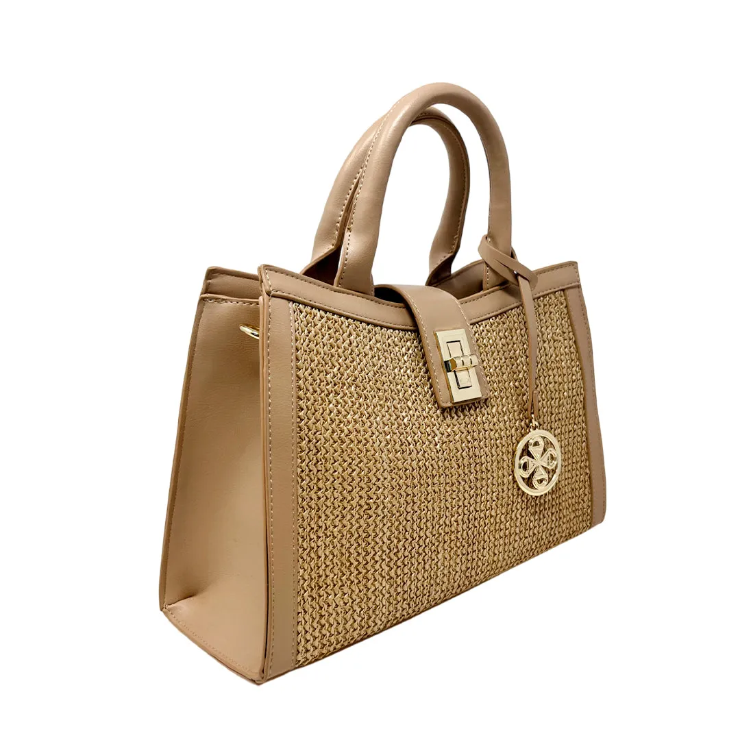 Cartera satchel Camila para mujer color beige