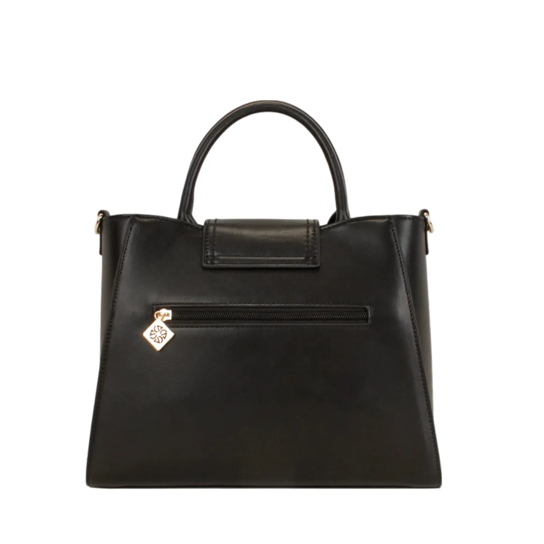 Cartera satchel Edel para mujer color negro