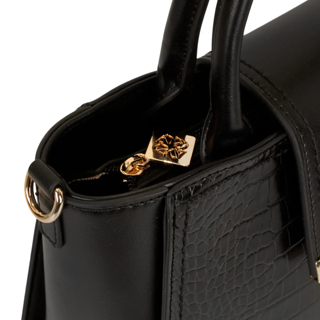 Cartera satchel Edel para mujer color negro