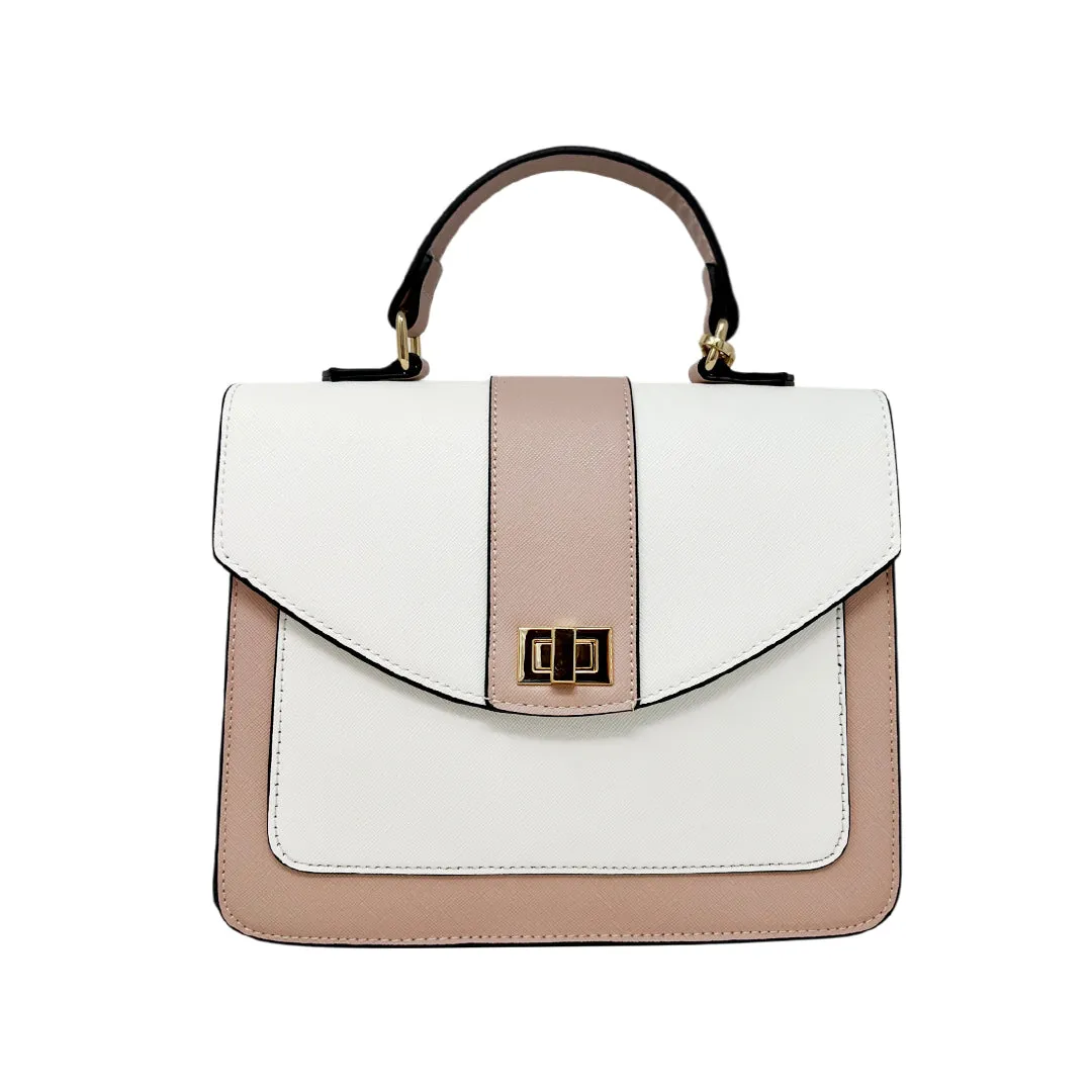 Cartera satchel Frankie para mujer color blanco