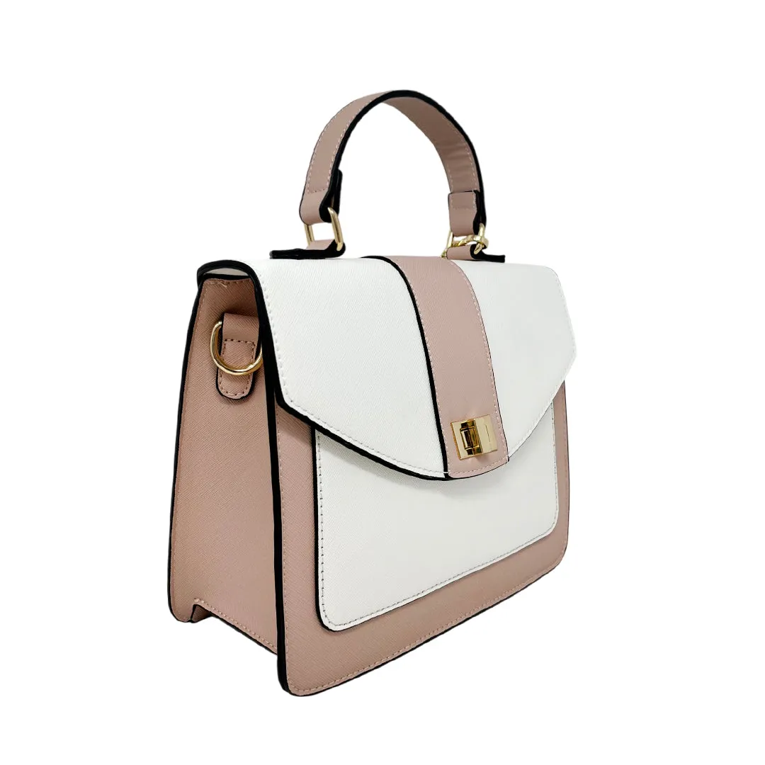 Cartera satchel Frankie para mujer color blanco