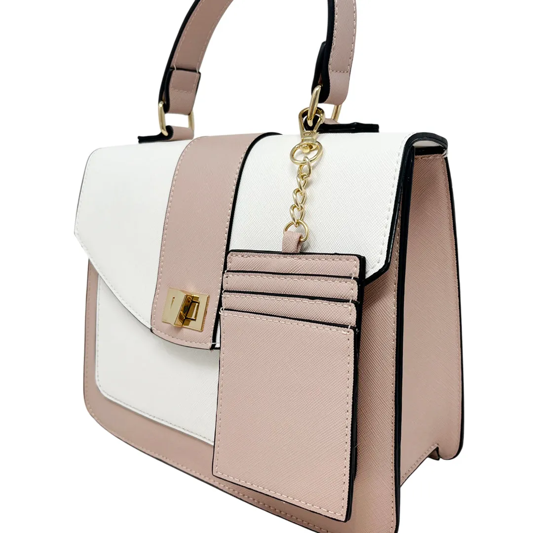 Cartera satchel Frankie para mujer color blanco