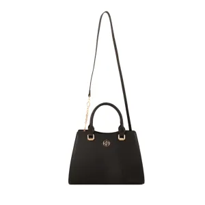 Cartera satchel Gauss para mujer color negro