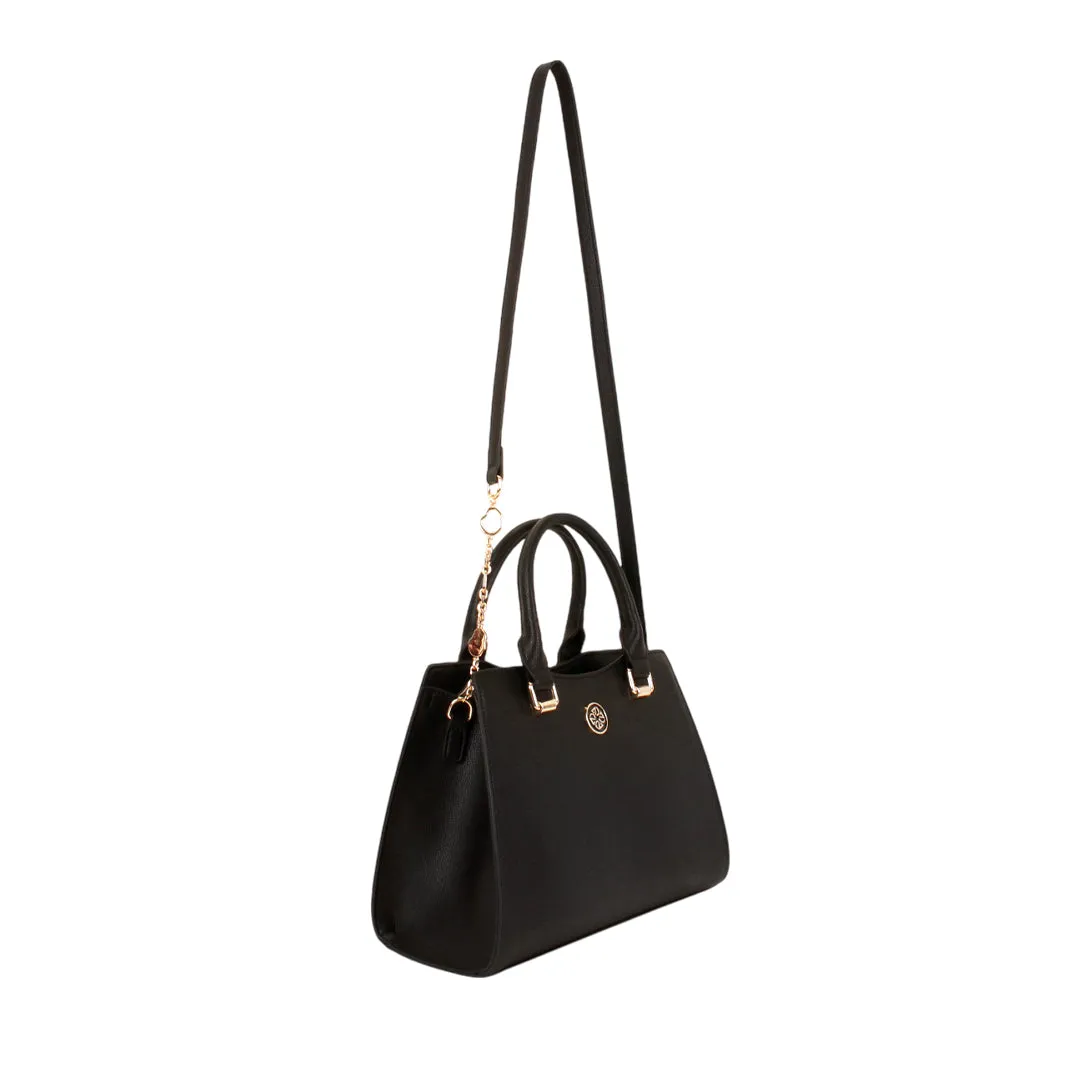Cartera satchel Gauss para mujer color negro