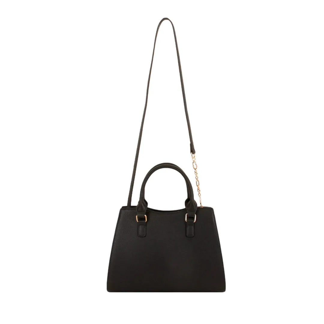 Cartera satchel Gauss para mujer color negro