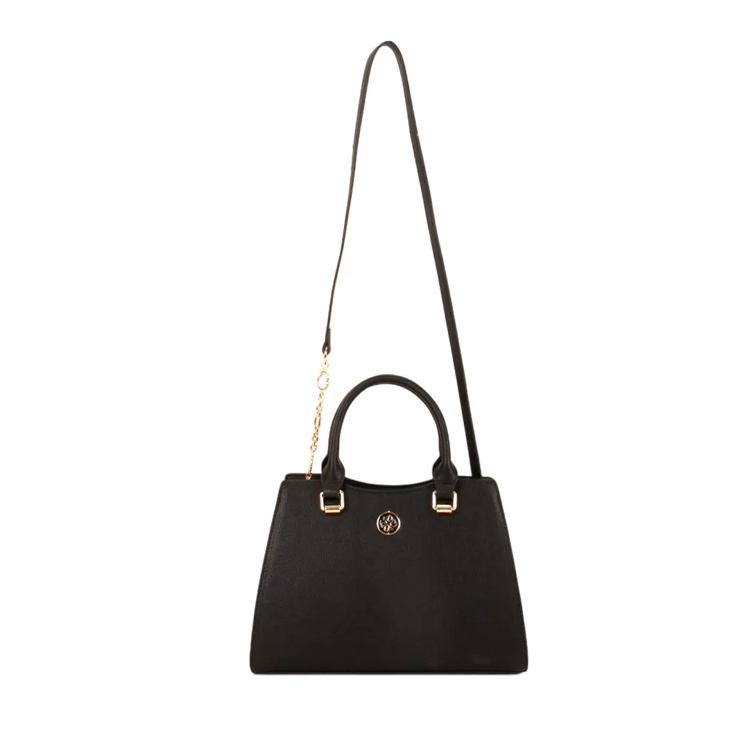 Cartera satchel Gauss para mujer color negro