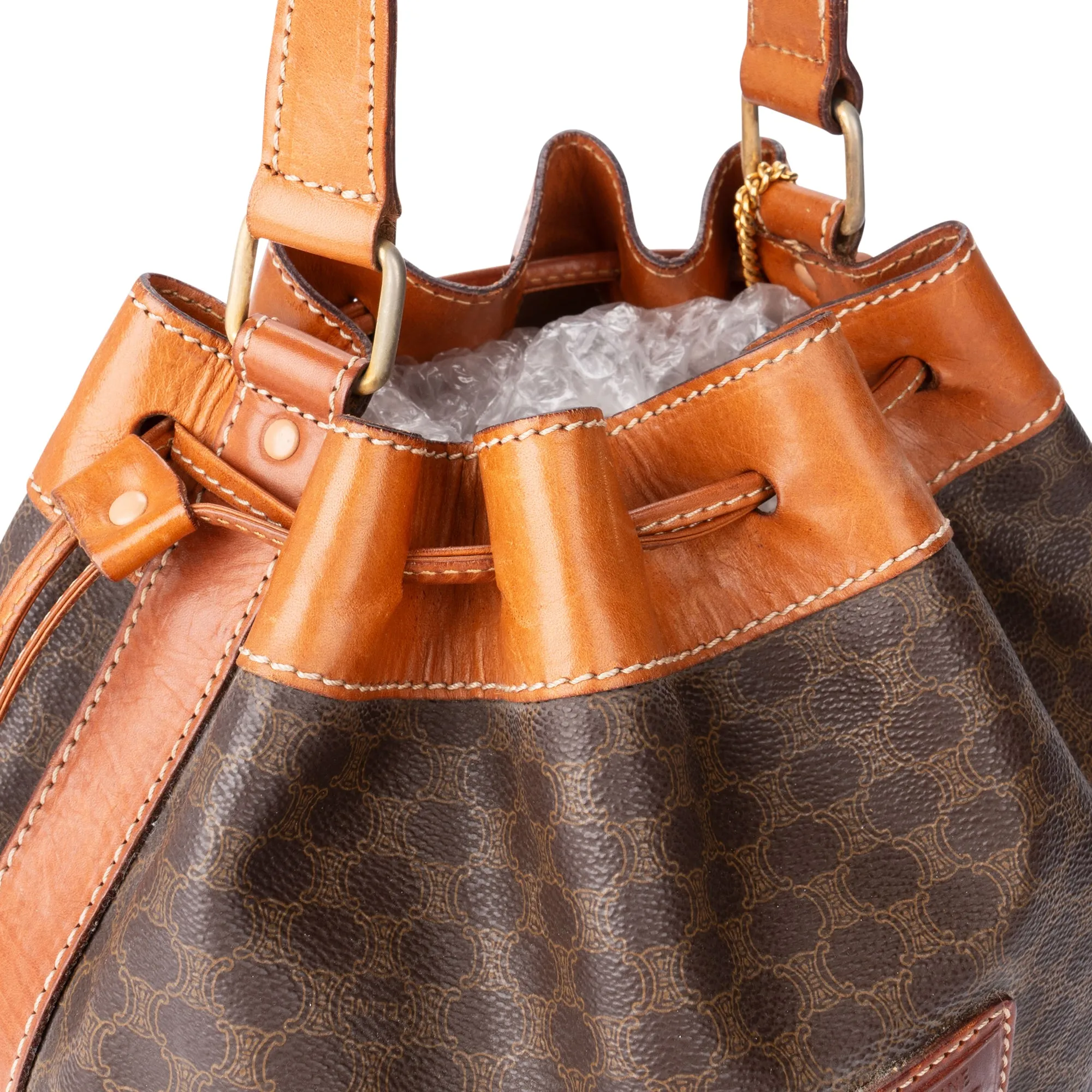 Celine Maccadam Monogram Bucket Shoulder Bag