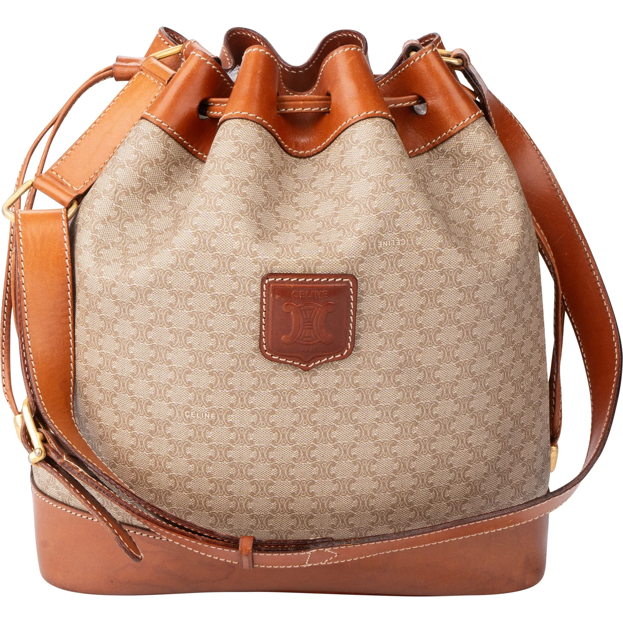 Celine Maccadam Monogram Bucket Shoulder Bag